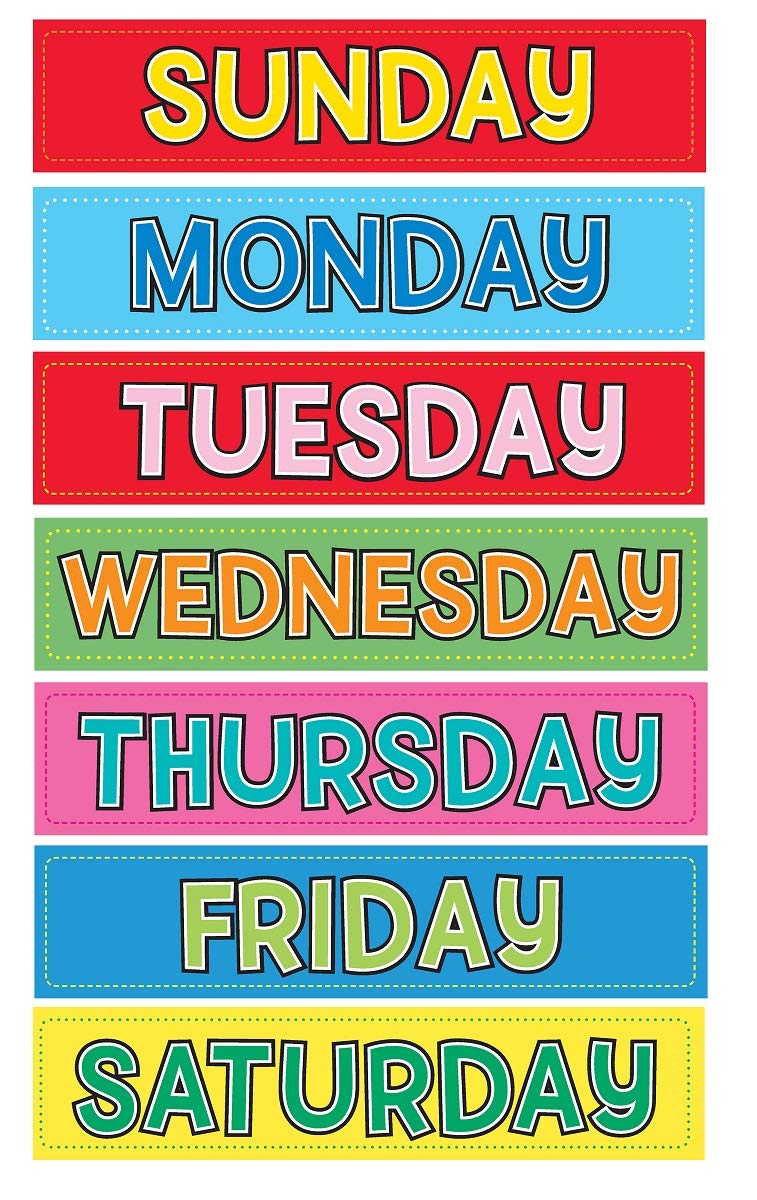 Hygloss 14-Pcs Daily Wall Calendar Cards, 7 Days of the Week and 7 Weather Cards, Classroom Calendar Decorations, 2.5"x11" - Image 4